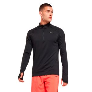 BUZO RUNNING HOMBRE REEBOK QUARTER ZIP−BLACK