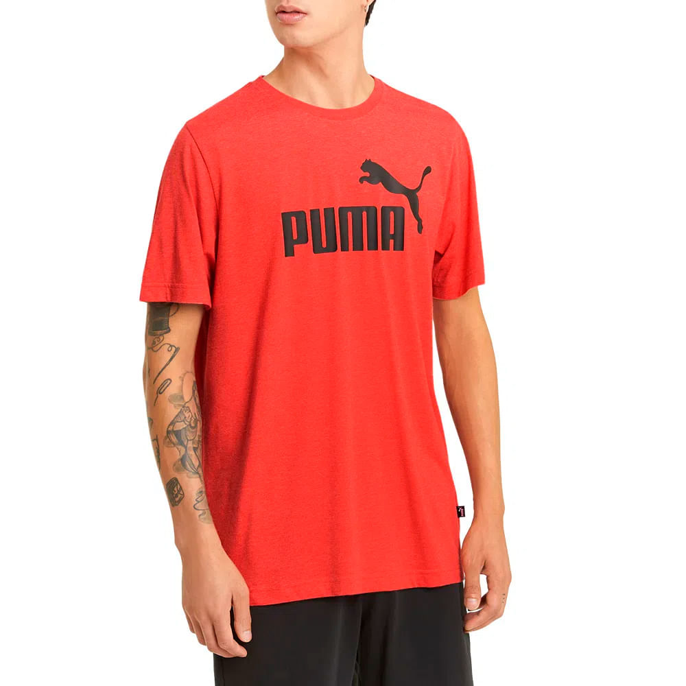 depor8.com - tienda de deportes online - 👕🐅🐆🐈👕Camiseta Puma hombre ESS  Heather Tee High Manga Corta - 586736-01 - gris #camiseta #puma #depor8  Ventajas: - Producto original - Calce regular - Mangas