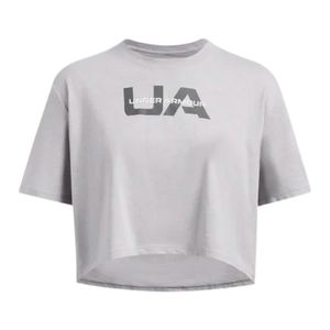 REMERA TRAINING UNDER ARMOUR MUJER BOXY CROP BRAND SS ARG