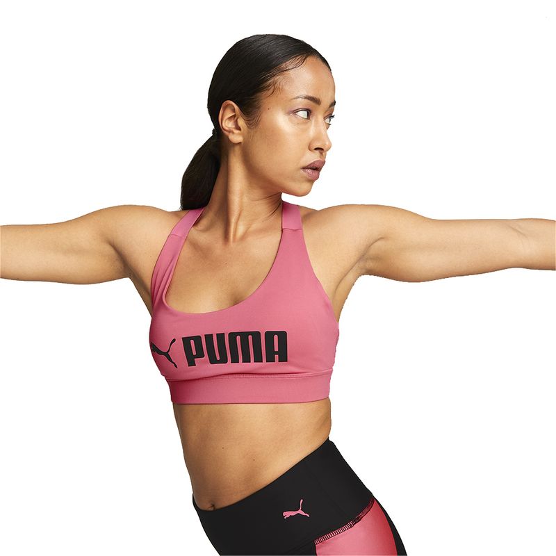 Puma Top Deportivo Mujer Mid Impact Puma Fit Bra verde